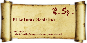 Mitelman Szabina névjegykártya